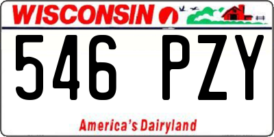 WI license plate 546PZY