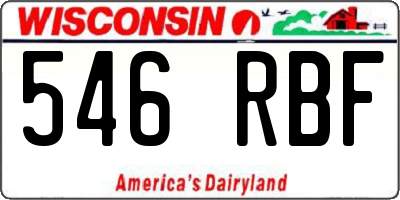 WI license plate 546RBF