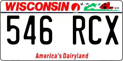 WI license plate 546RCX