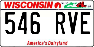 WI license plate 546RVE