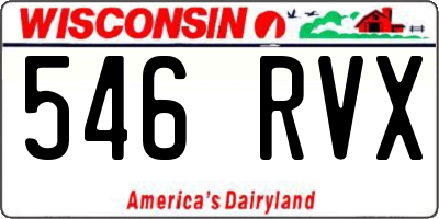 WI license plate 546RVX