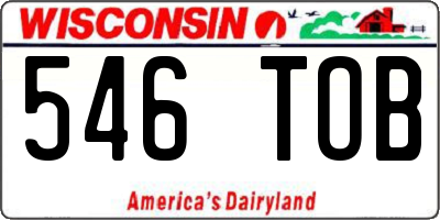 WI license plate 546TOB