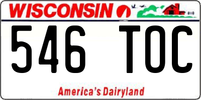WI license plate 546TOC