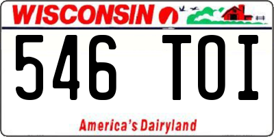 WI license plate 546TOI