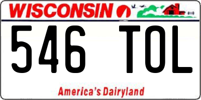 WI license plate 546TOL