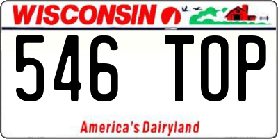 WI license plate 546TOP