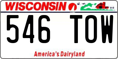 WI license plate 546TOW