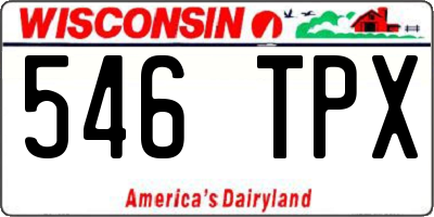 WI license plate 546TPX