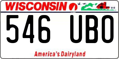 WI license plate 546UBO