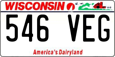 WI license plate 546VEG