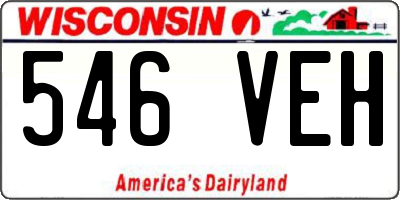 WI license plate 546VEH
