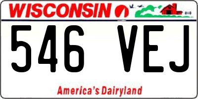 WI license plate 546VEJ