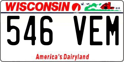 WI license plate 546VEM