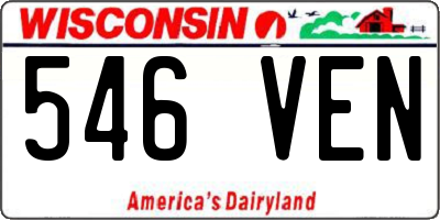 WI license plate 546VEN