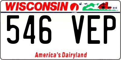 WI license plate 546VEP