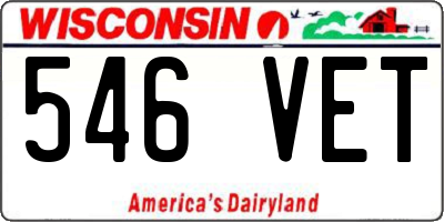 WI license plate 546VET