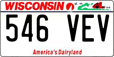 WI license plate 546VEV