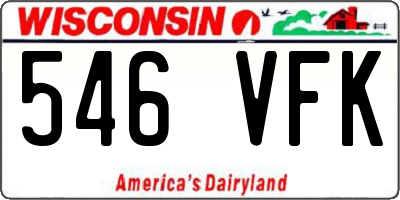 WI license plate 546VFK