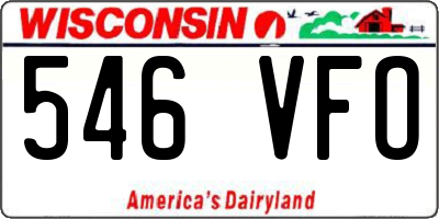 WI license plate 546VFO