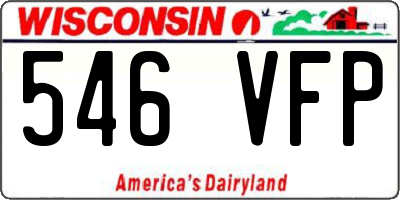 WI license plate 546VFP