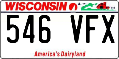 WI license plate 546VFX