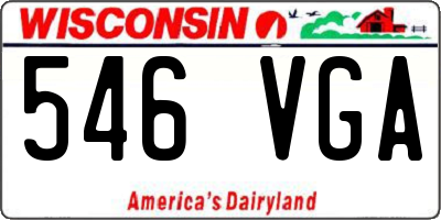 WI license plate 546VGA