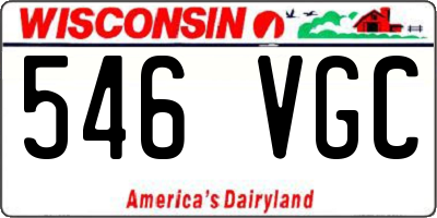 WI license plate 546VGC