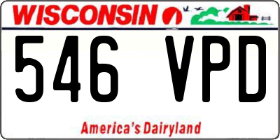 WI license plate 546VPD