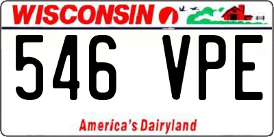 WI license plate 546VPE