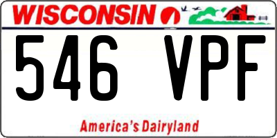 WI license plate 546VPF