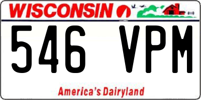 WI license plate 546VPM