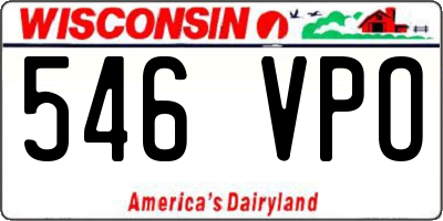 WI license plate 546VPO