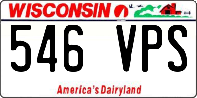 WI license plate 546VPS
