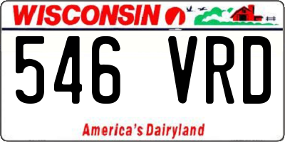 WI license plate 546VRD