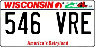 WI license plate 546VRE