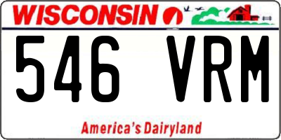 WI license plate 546VRM