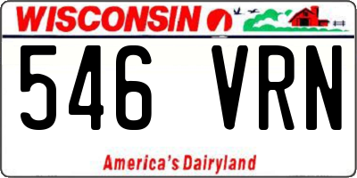 WI license plate 546VRN