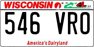 WI license plate 546VRO