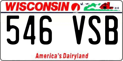 WI license plate 546VSB