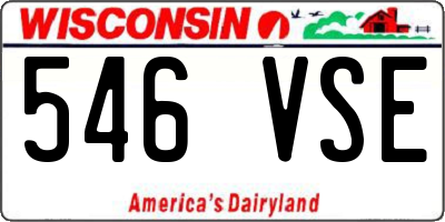 WI license plate 546VSE