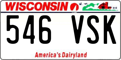 WI license plate 546VSK