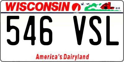 WI license plate 546VSL