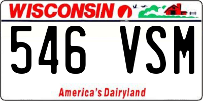 WI license plate 546VSM