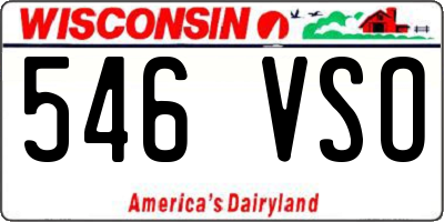 WI license plate 546VSO