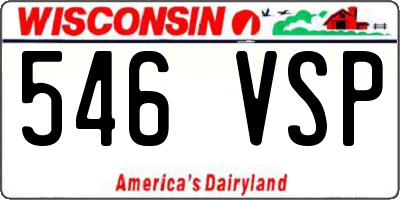 WI license plate 546VSP