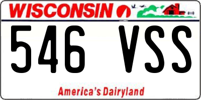 WI license plate 546VSS