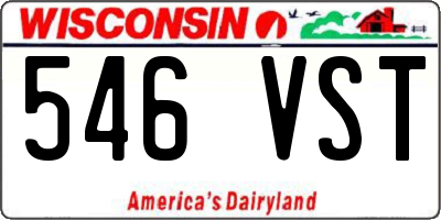 WI license plate 546VST