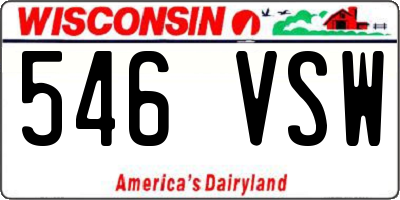 WI license plate 546VSW