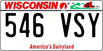 WI license plate 546VSY