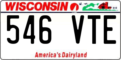 WI license plate 546VTE